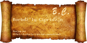 Borbély Ciprián névjegykártya
