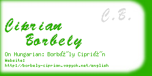 ciprian borbely business card